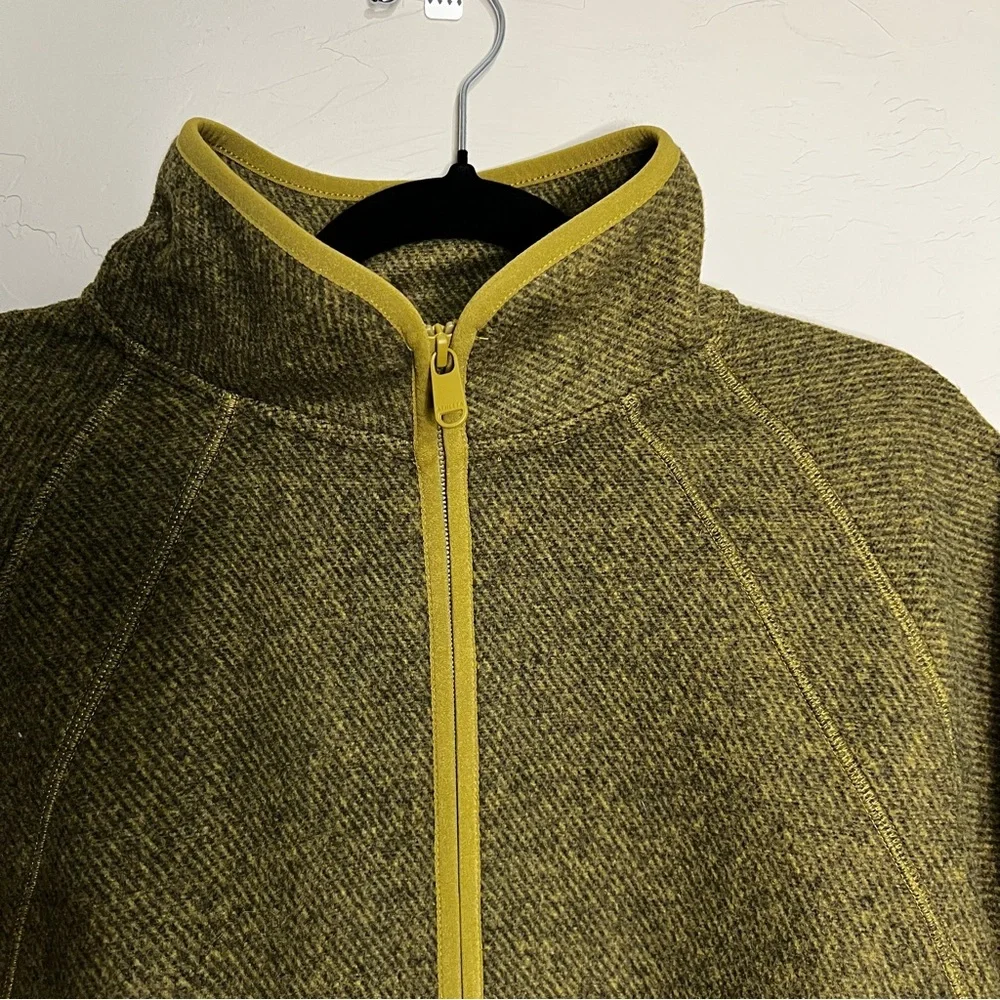 Athleta‎ Stroll Fleece Full Zip Green Heathered Utility Jacket - Picture 4 of 11